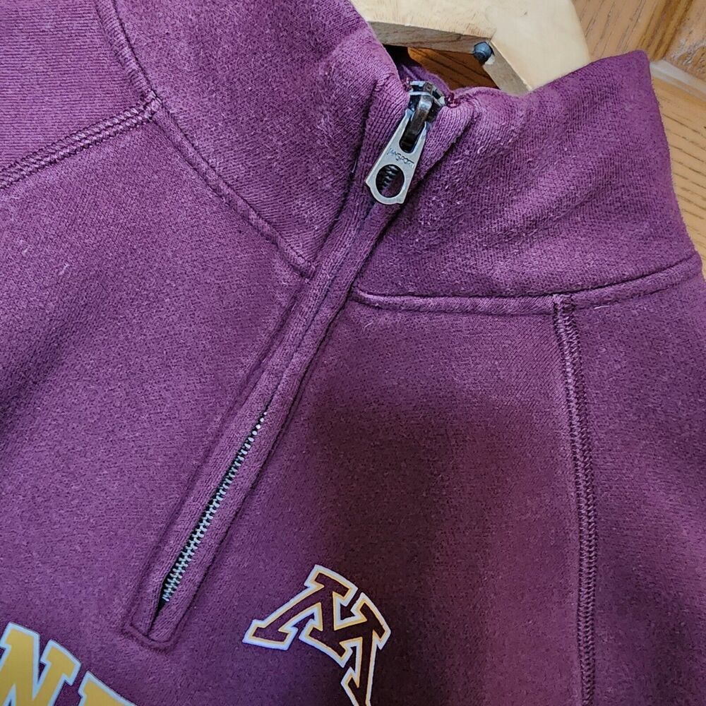 Jansport Minnesota Sweatshirt Women's XL Burgundy 1/4 Zip Mock Neck Long Sleeves - Picture 6 of 11